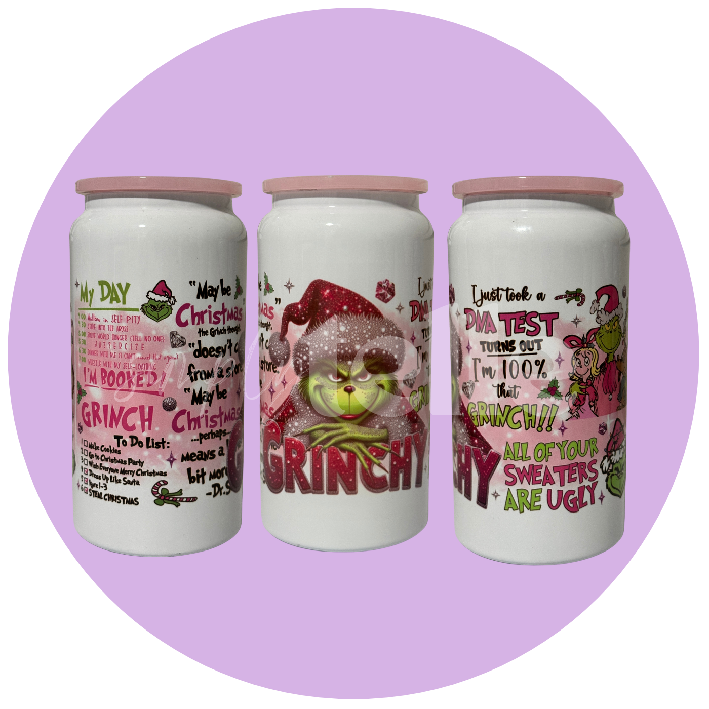 Xmas Pink Man - 16oz Stainless Steel Tumbler