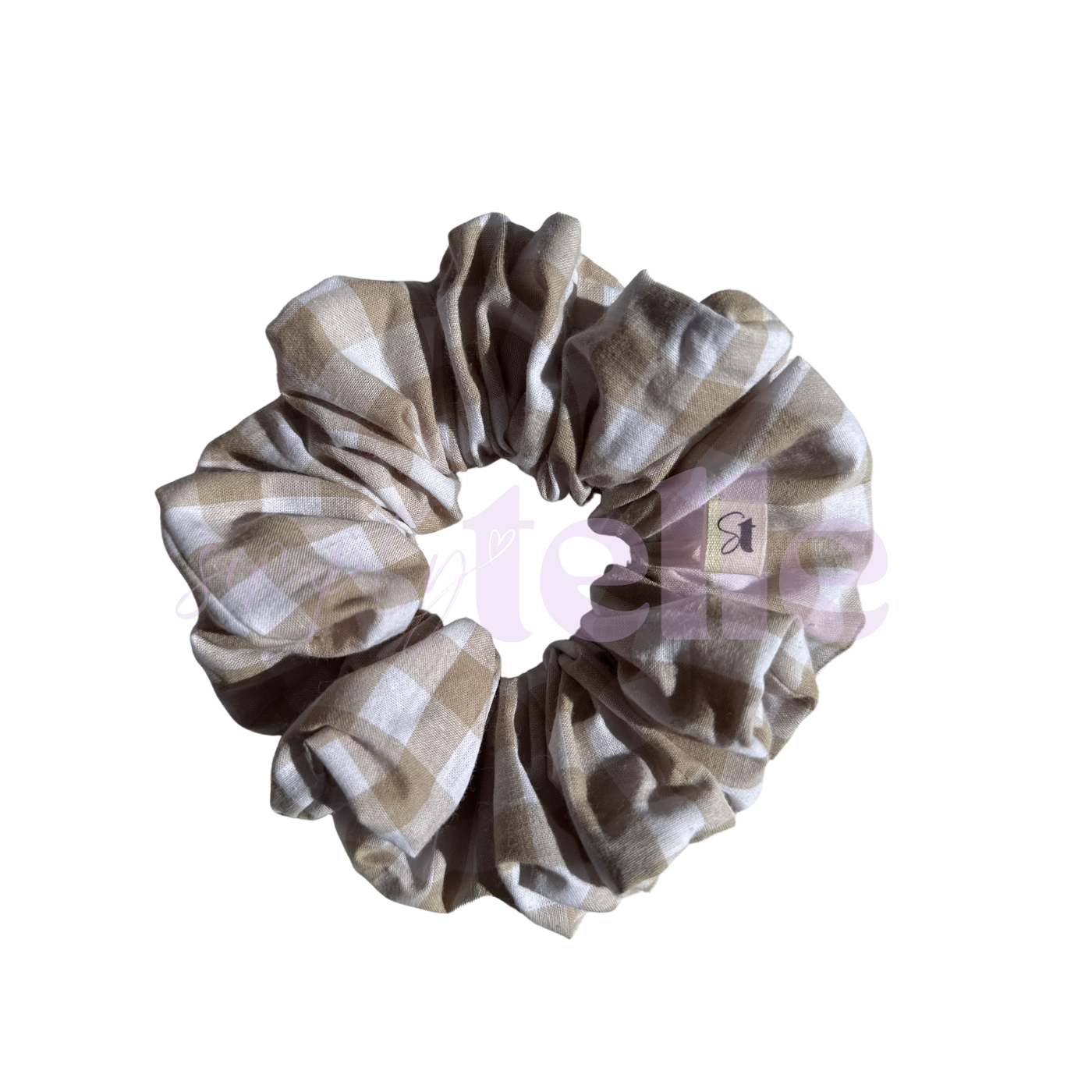 Neutral Gingham - Regular Scrunchie