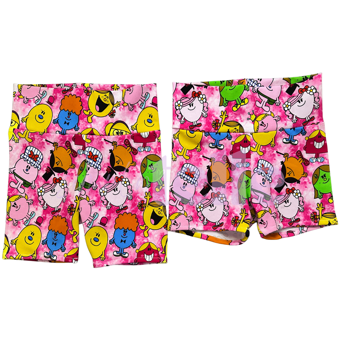 Pink Mr Men - Kids Bike Shorts