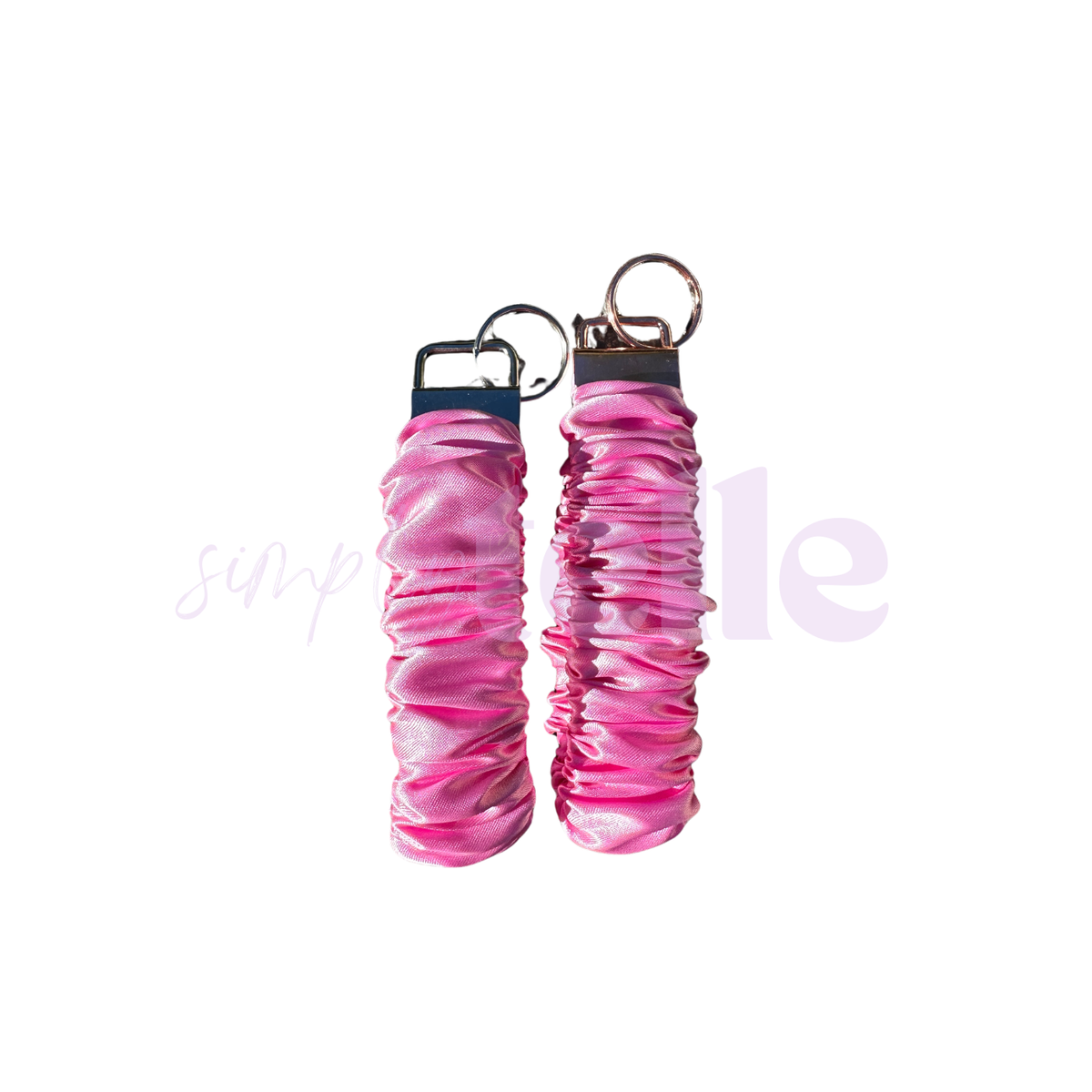 Baby Pink Satin - Scrunch Wristlet