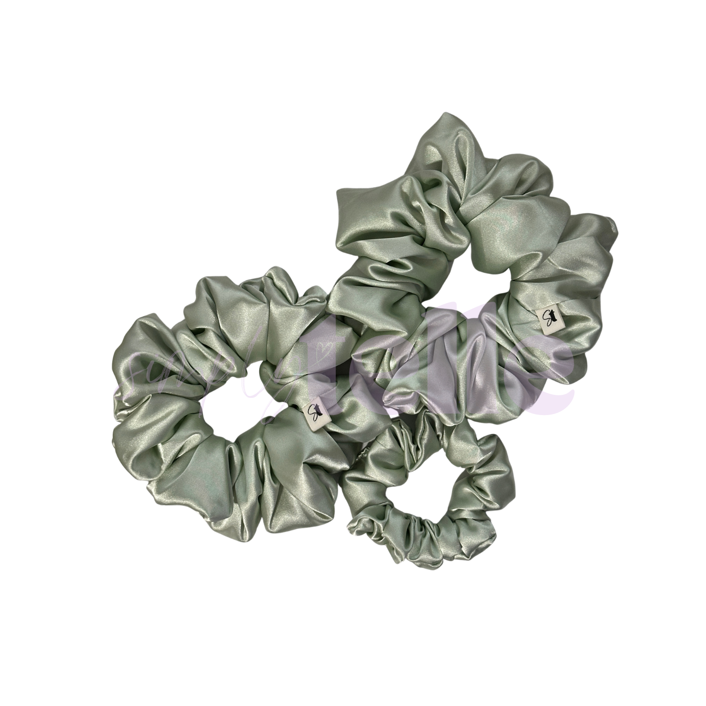 Soft Sage Deluxe Satin - Scrunchie