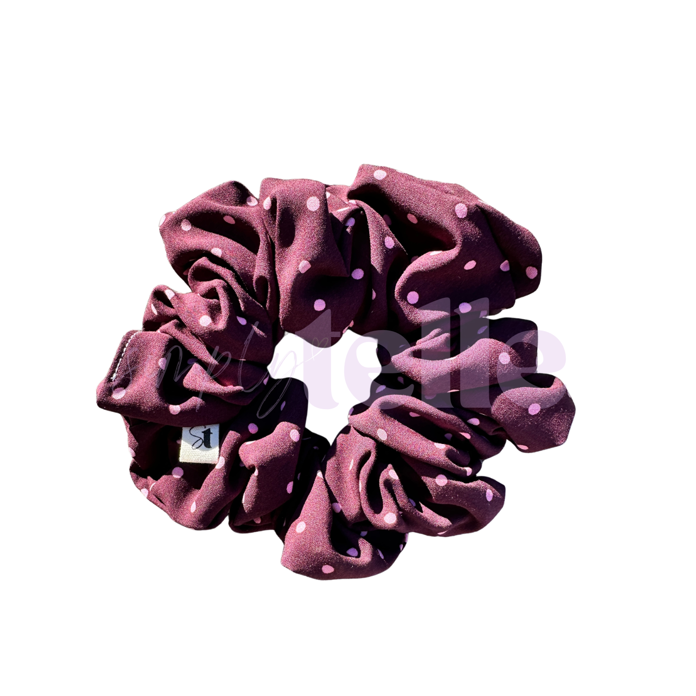 Deep Wine Pink Dots - Scrunchie