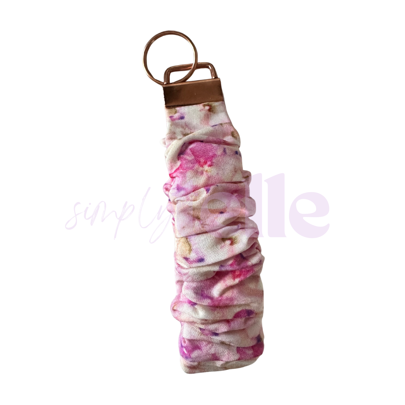 Pink Floral - Scrunch Wristlet