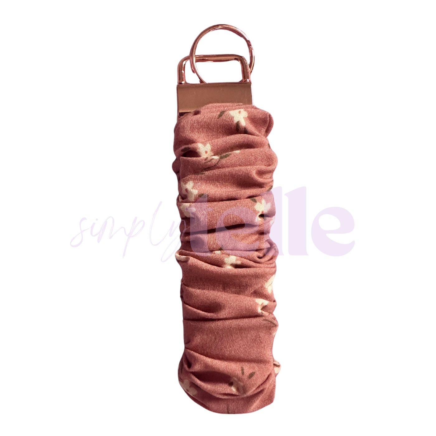 Floral Peach - Scrunch Wristlet