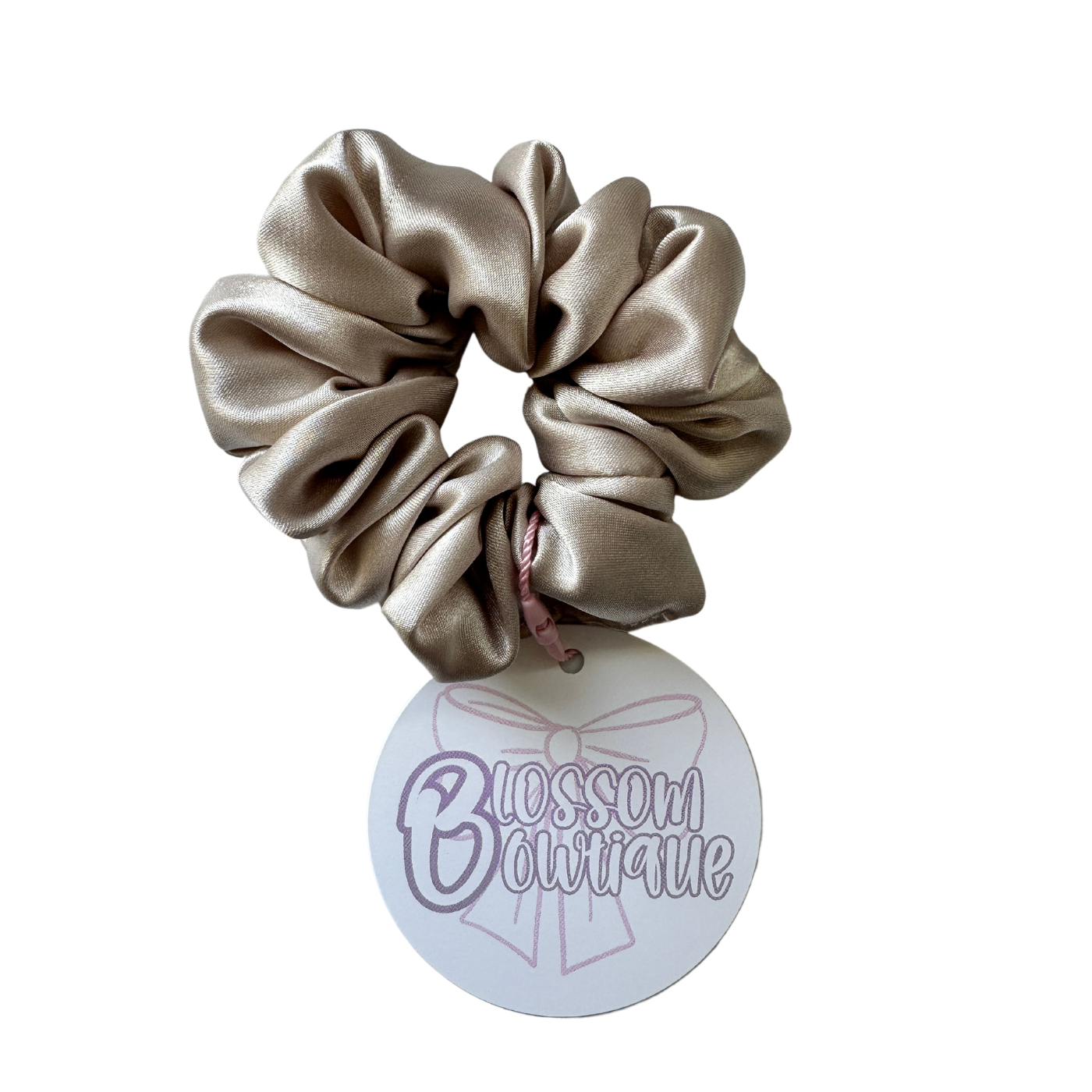 Champagne Deluxe Satin - Mini Scrunchie