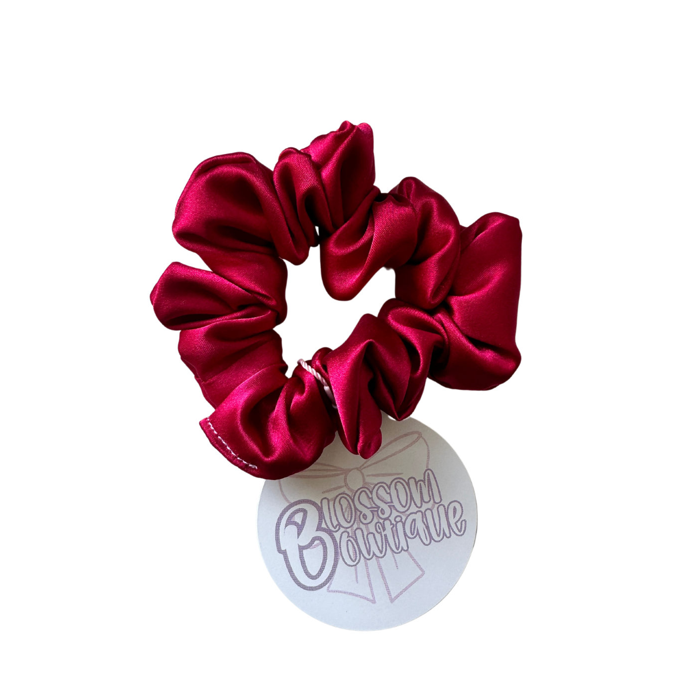Ruby Red Deluxe Satin - Mini Scrunchie