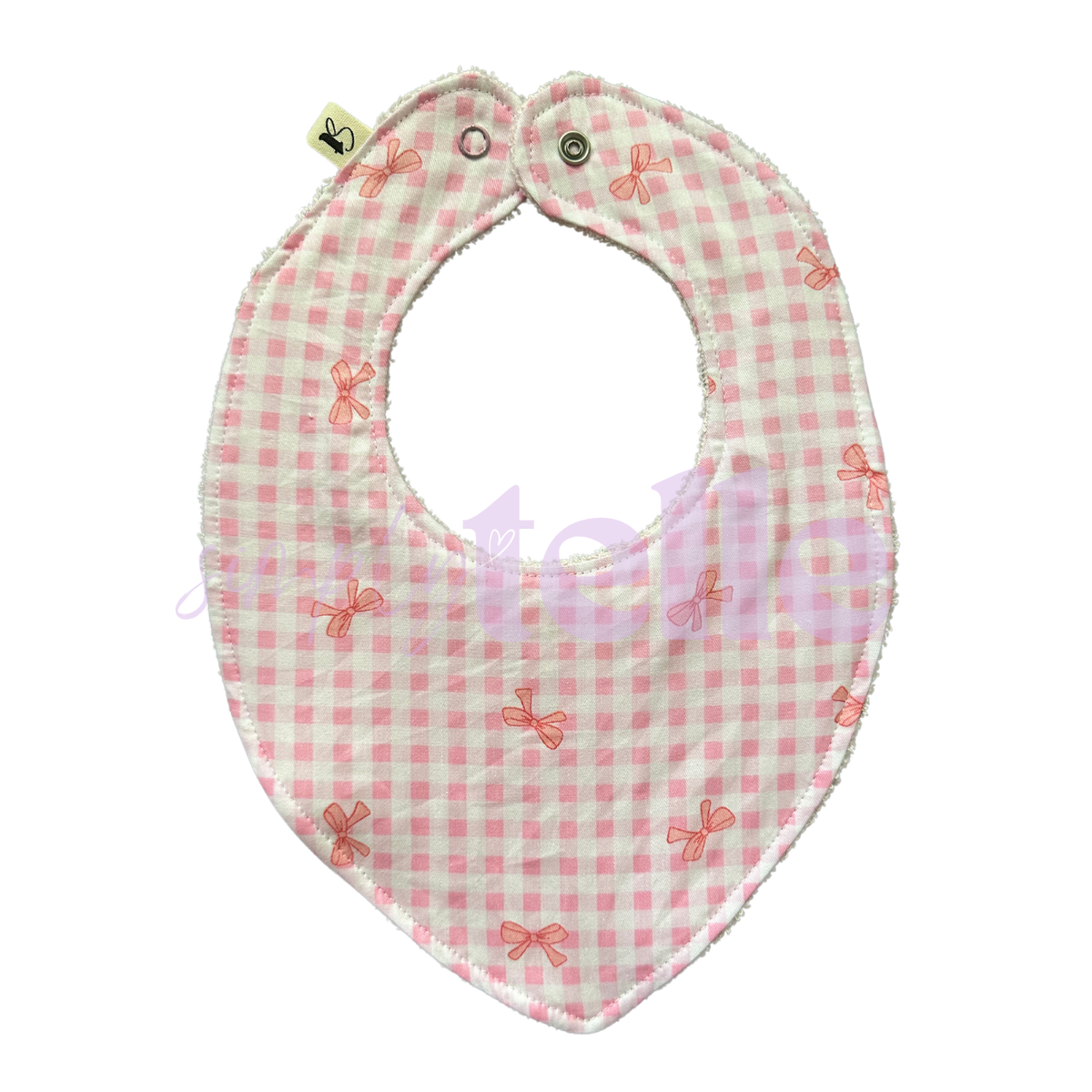 Pink Gingham Bows - Bib
