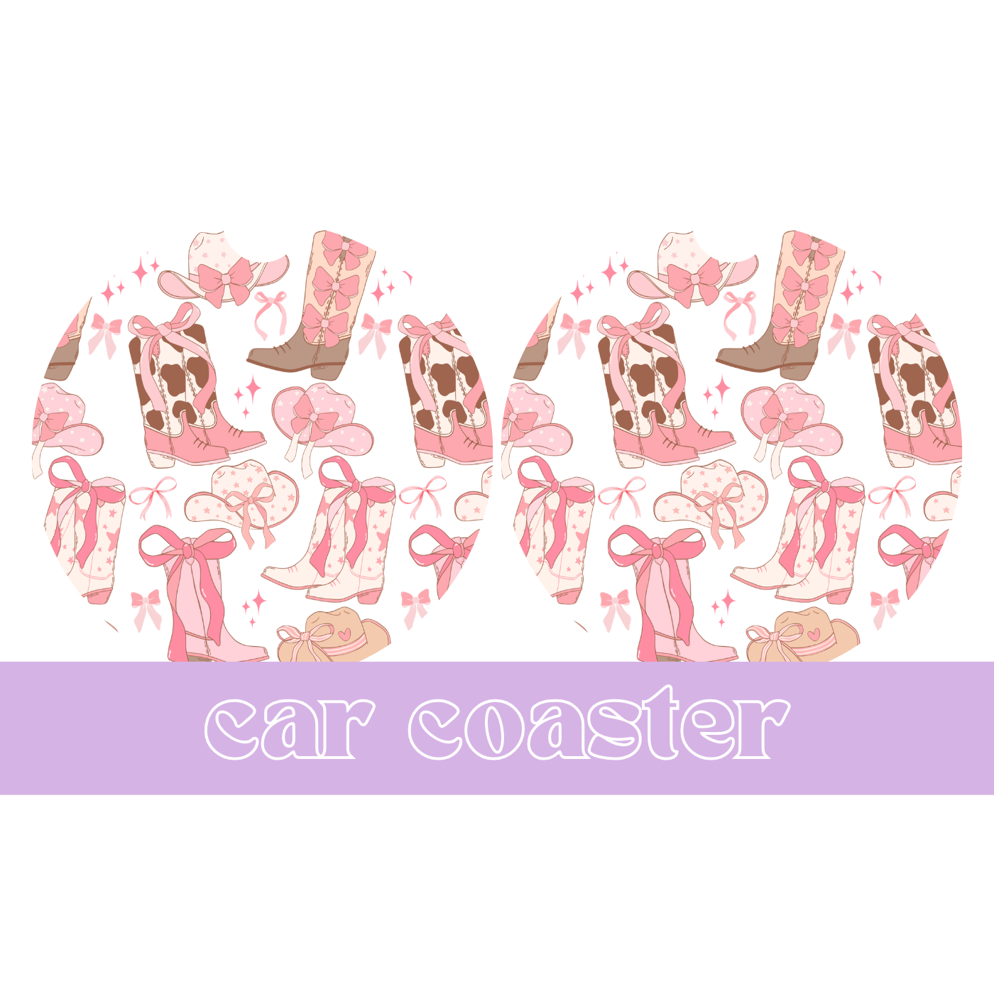 White Boots and Bows - Car Coaster