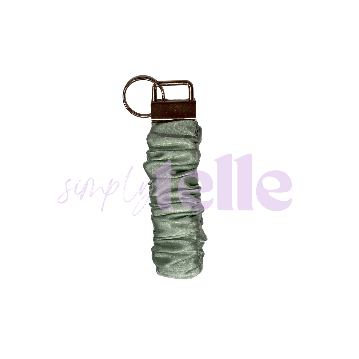 Soft Sage Deluxe Satin - Scrunch Wristlet