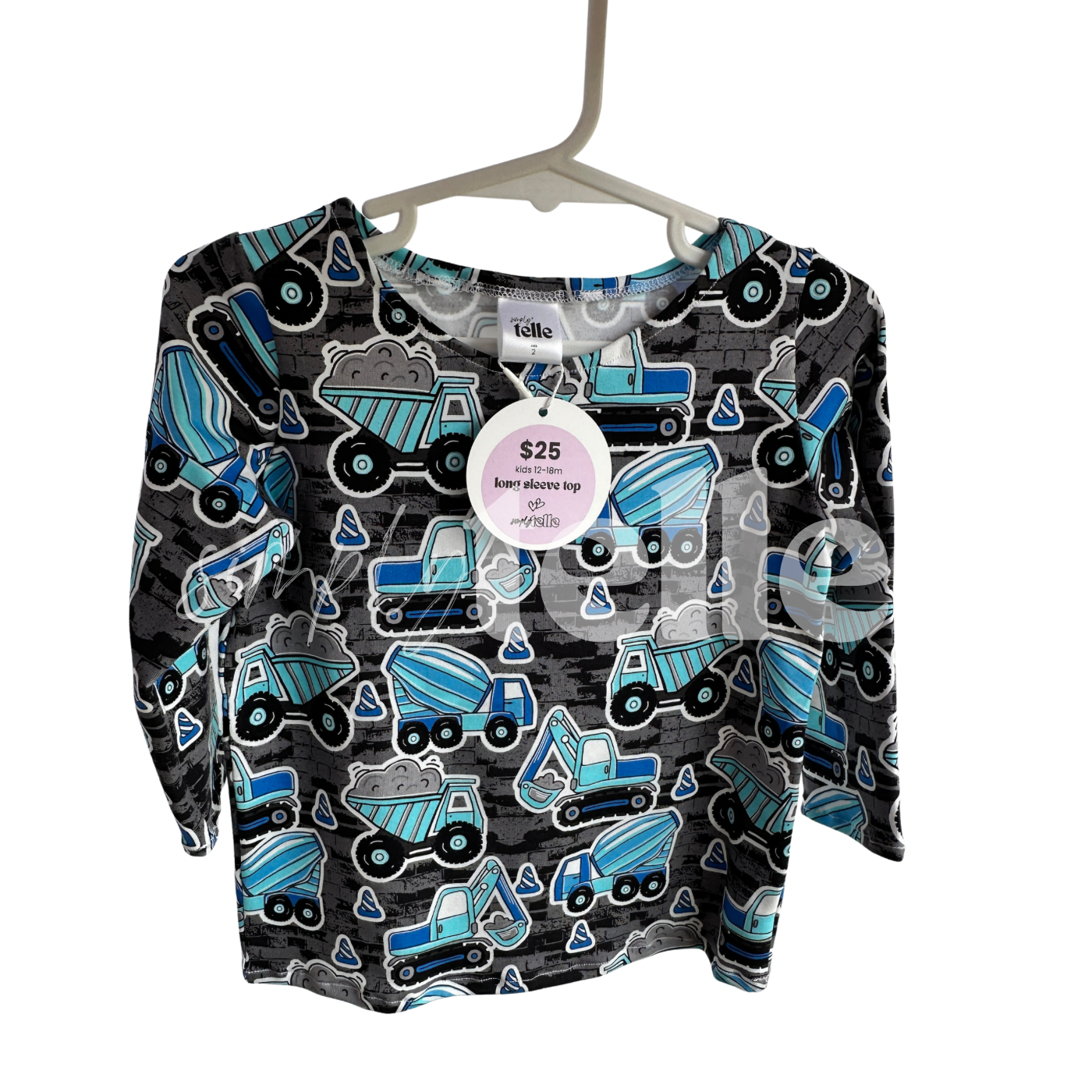 Boys Trucks Long Sleeve - Size 12m-18m - Kids Top