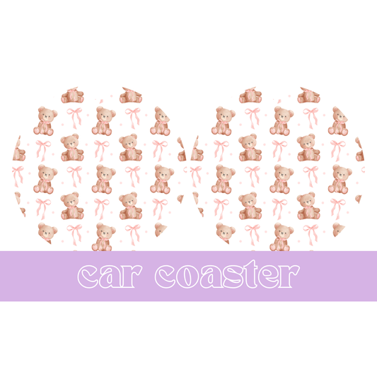 Bear and Bows - Car Coaster