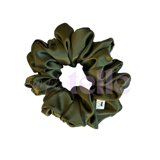Khaki Deluxe Satin - Scrunchie