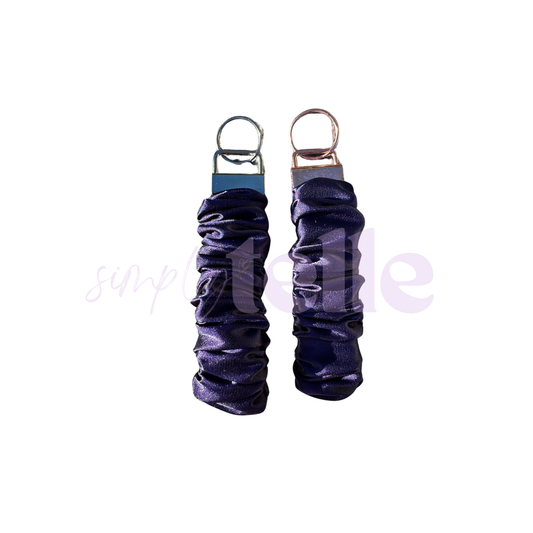 Navy Deluxe Satin - Scrunch Wristlet