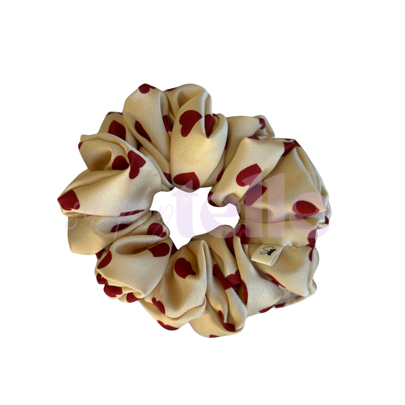 Champagne Hearts Satin - Scrunchie