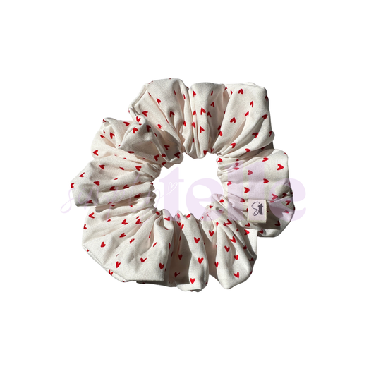 Mini Red Hearts - Regular Scrunchie