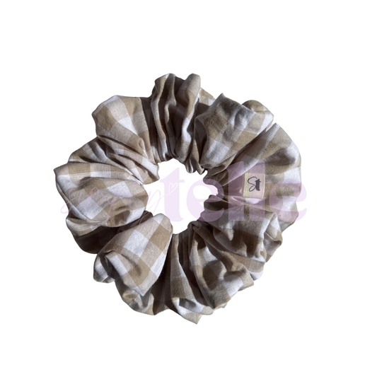 Neutral Gingham - Regular Scrunchie