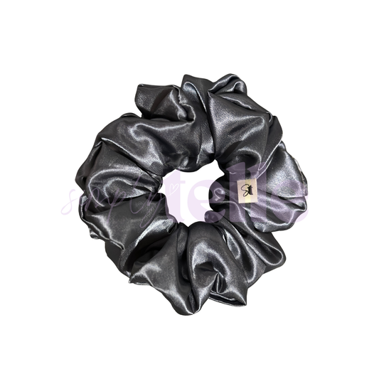 Grey Blue Satin - Regular Scrunchie