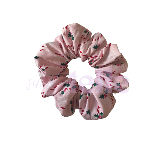 Pink Mini Candy Cane Xmas - Regular Scrunchie