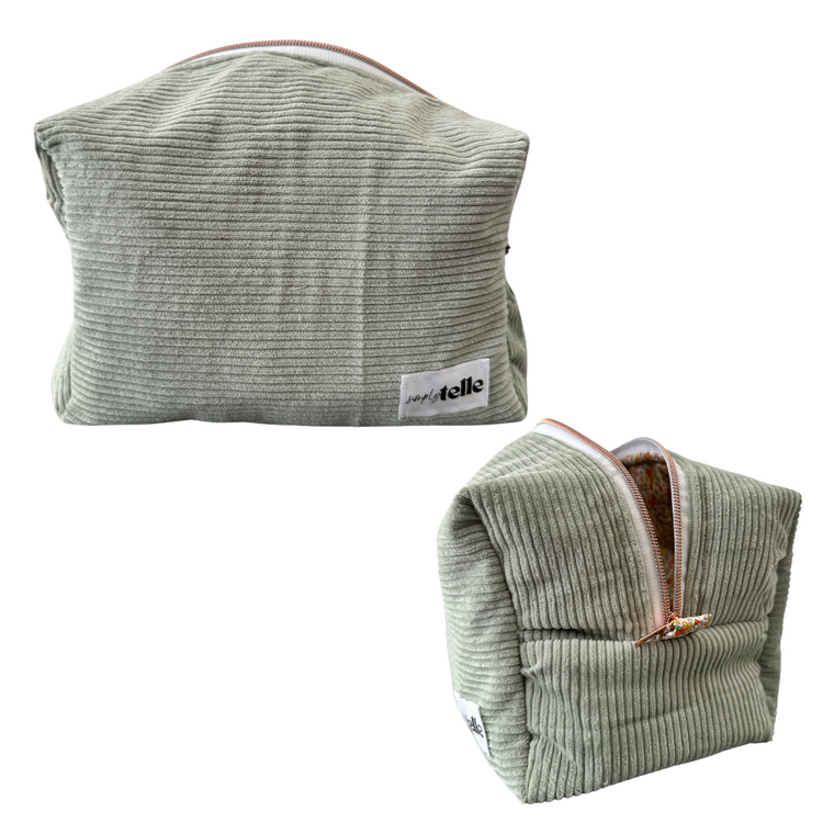 Sage Corduroy Green - Large Boxy Bag Carry All