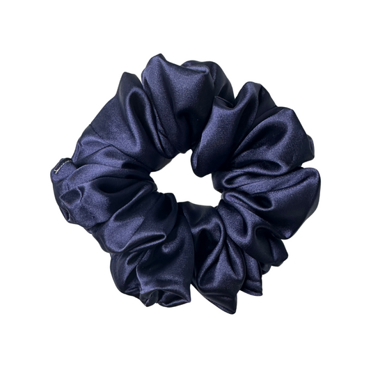 Navy Deluxe Satin - Scrunchie