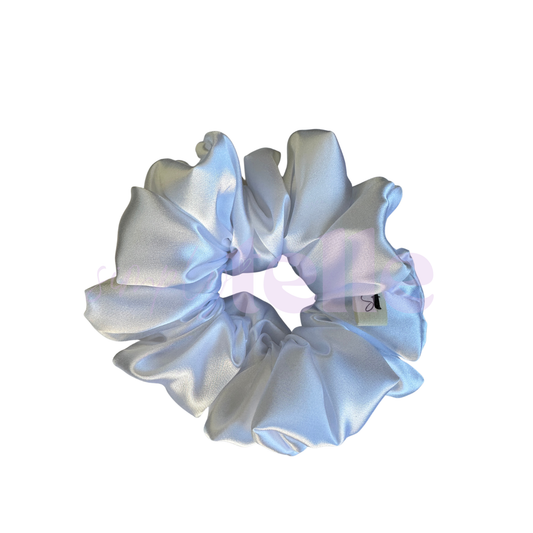 White Deluxe Satin - Scrunchie