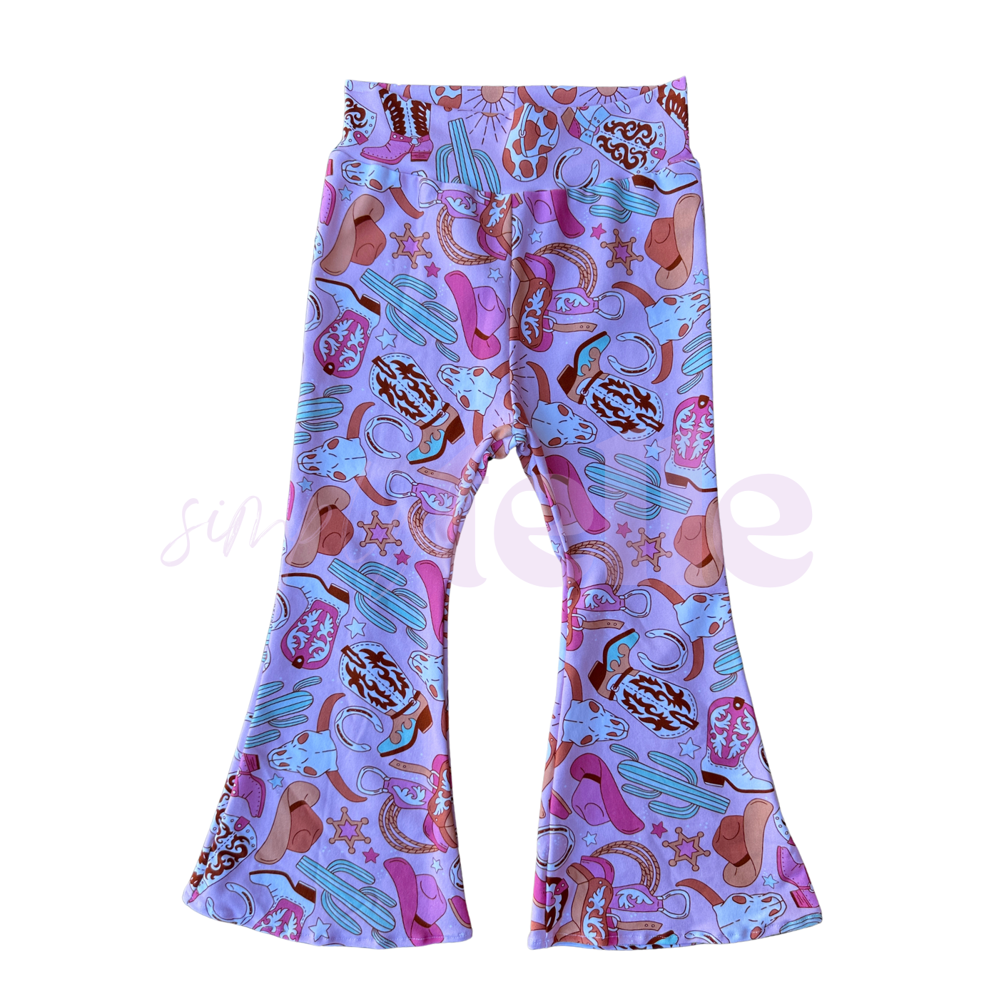 Pink Boots Cactus - Kids Flare Pants