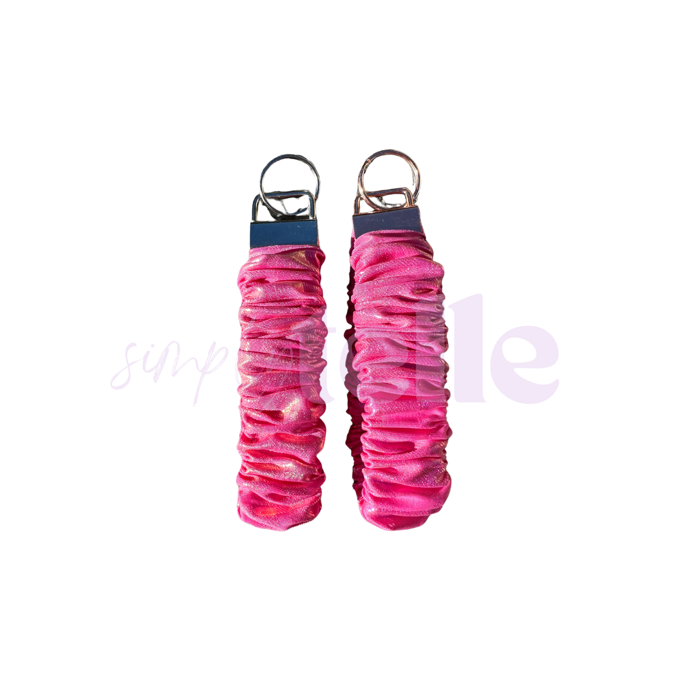Pink Shiny - Scrunch Wristlet