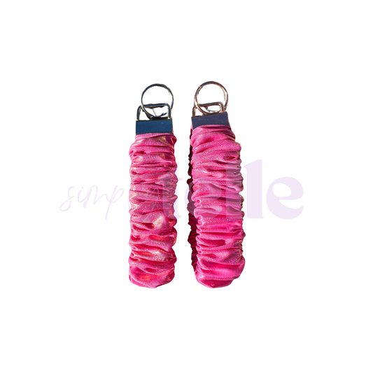 Pink Shiny - Scrunch Wristlet