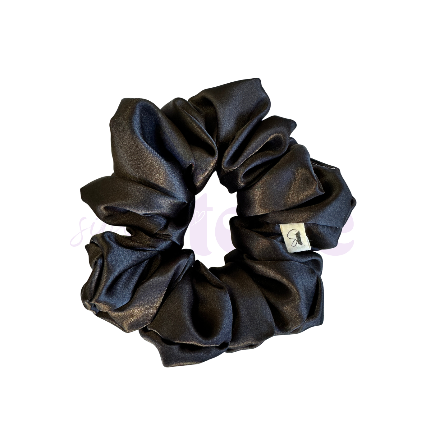 Black Deluxe Satin - Scrunchie
