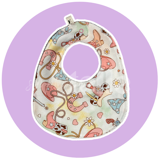 Pastel Country Boots - Bib 6m to 24m