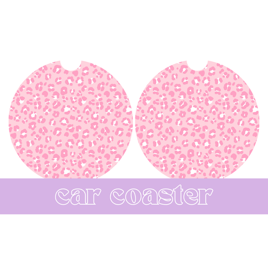 Pink Leopard- Car Coaster