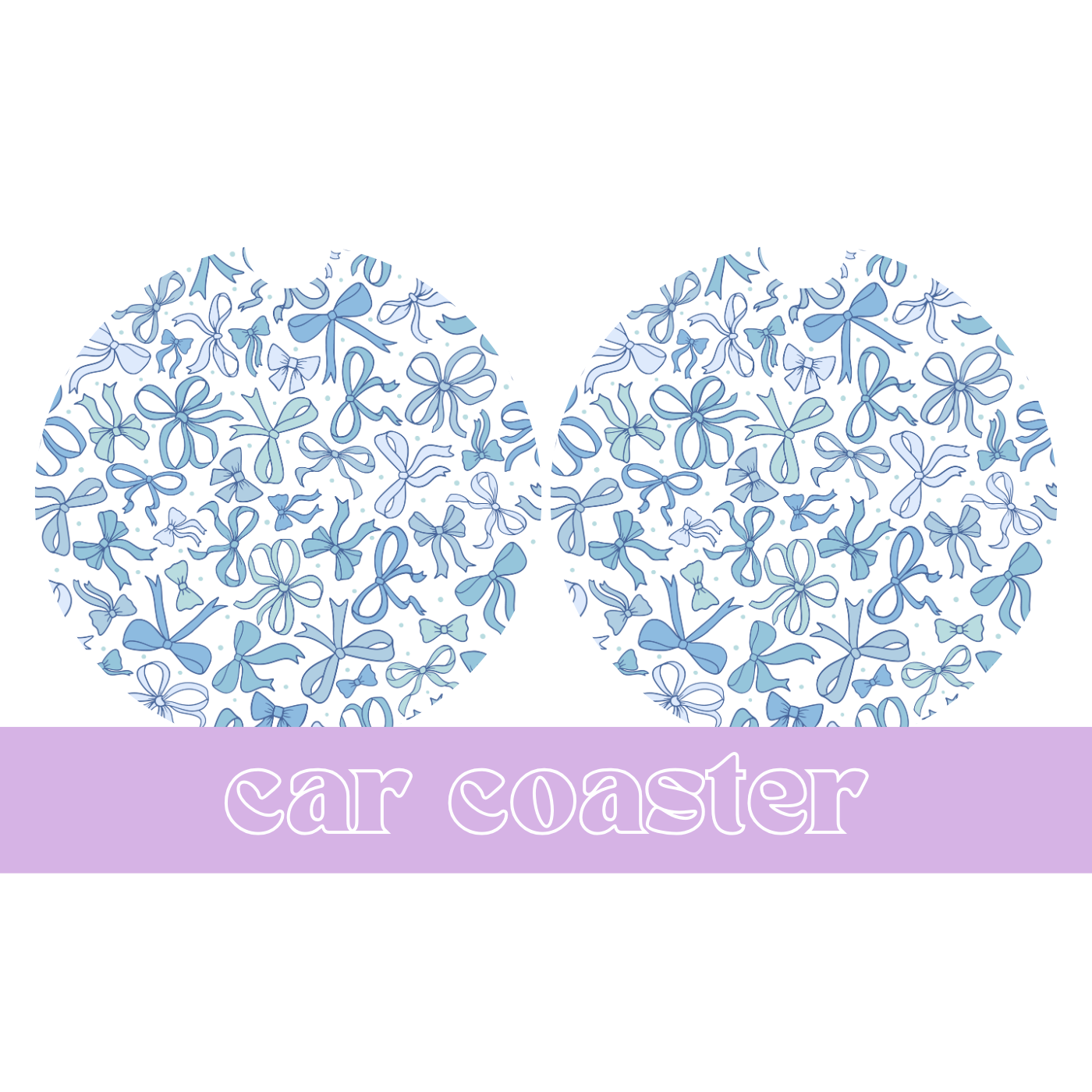 Blue Bows - Car Coaster