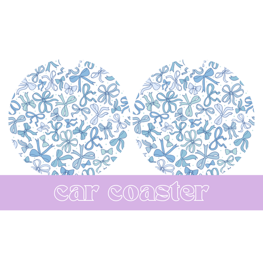 Blue Bows - Car Coaster