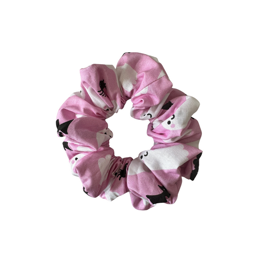 Pink Ghost - Halloween - Regular Scrunchie