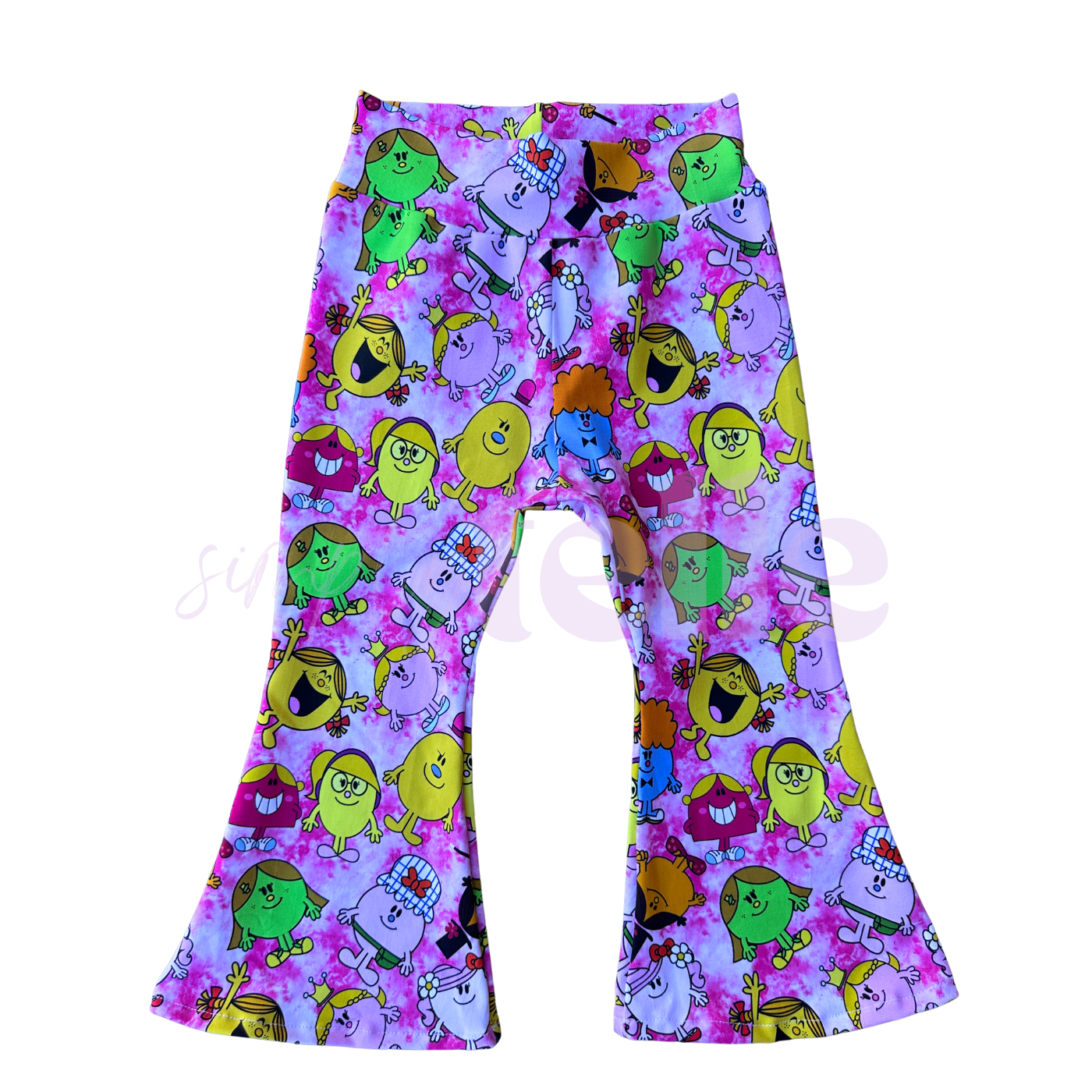 Pink Mr Men - Kids Flare Pants