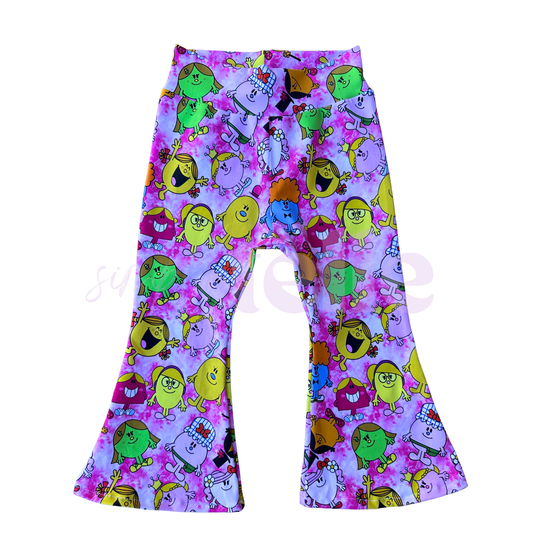 Pink Mr Men - Kids Flare Pants