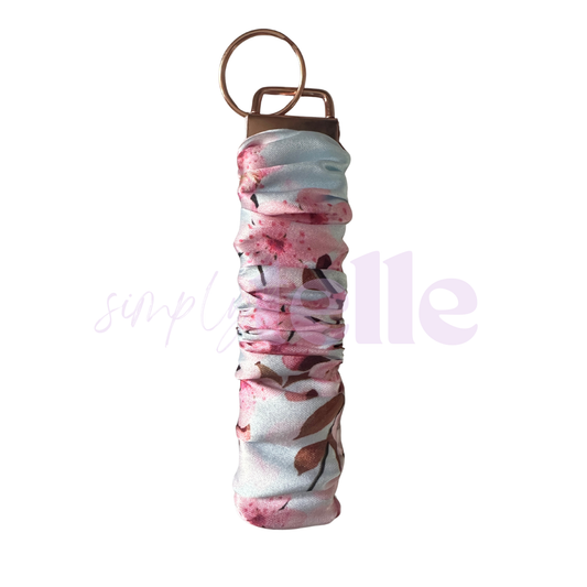 Blue Cherry Blossom  - Scrunch Wristlet