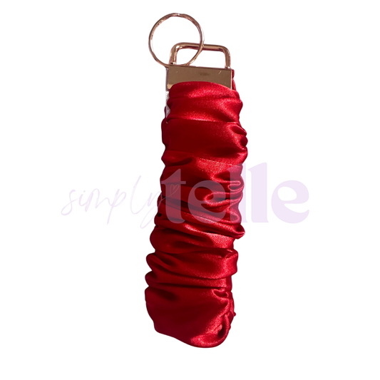 Red Satin - Scrunch Wristlet