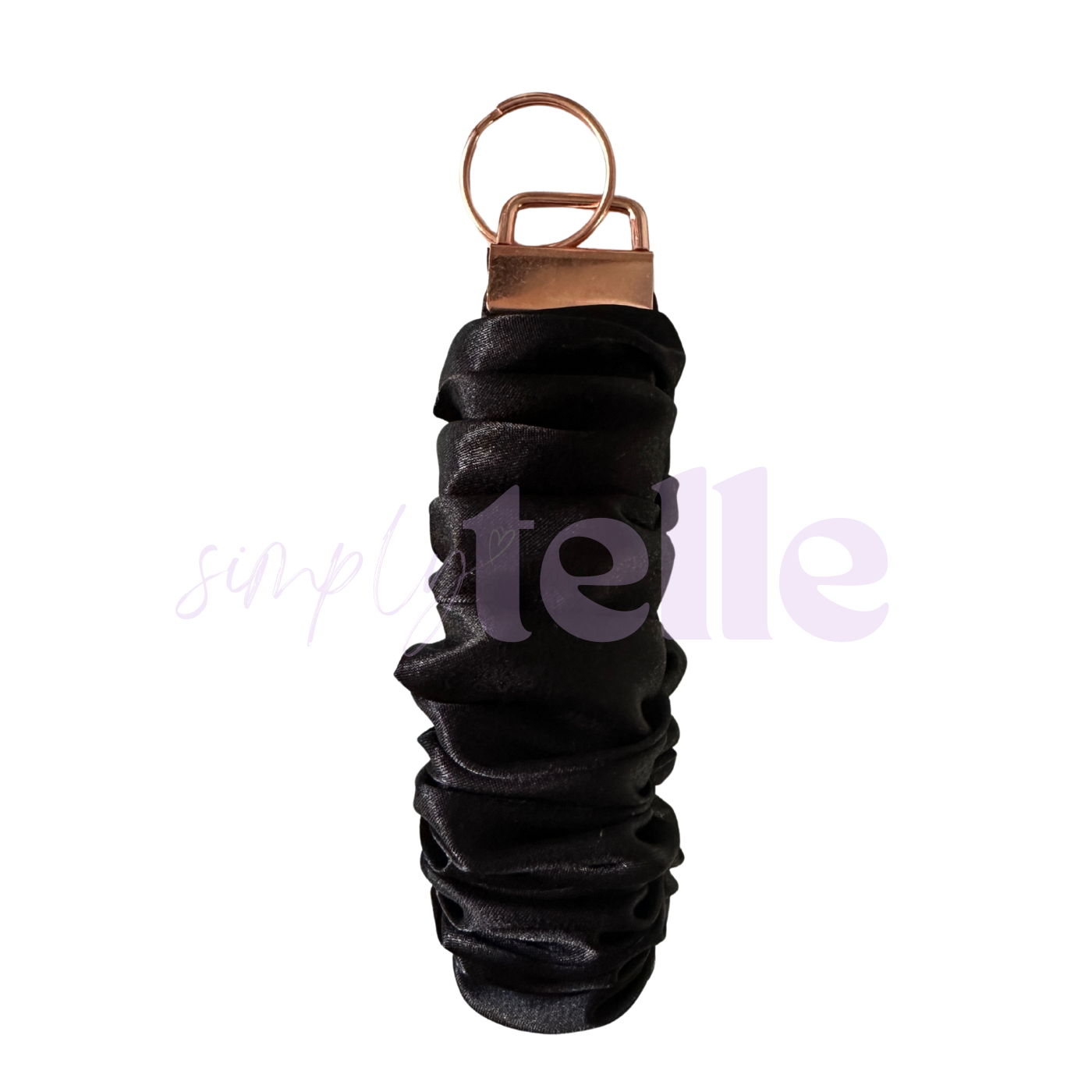 Black Satin - Scrunch Wristlet