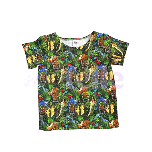Dino Land - Kids Short Sleeve Top **PRINT UPSIDE DOWN**