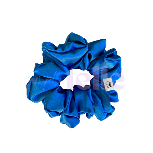 Dark Blue Deluxe Satin - Scrunchie
