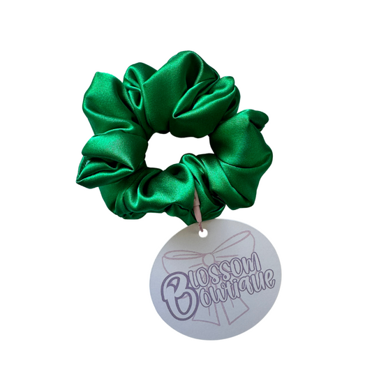 Emerald Green Deluxe Satin - Mini Scrunchie