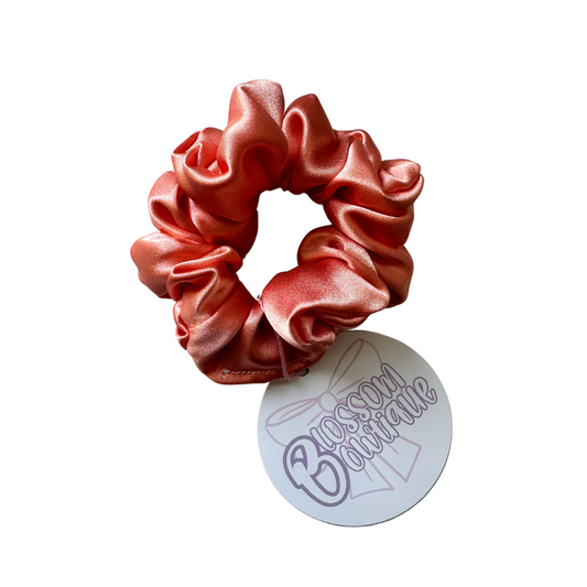 Peach Deluxe Satin - Mini Scrunchie
