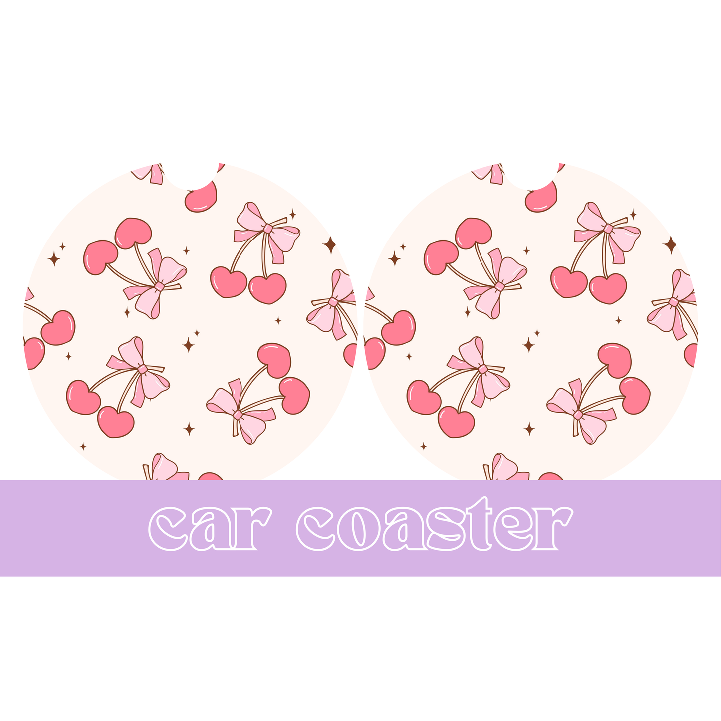 Bow Cherry - Car Coaster