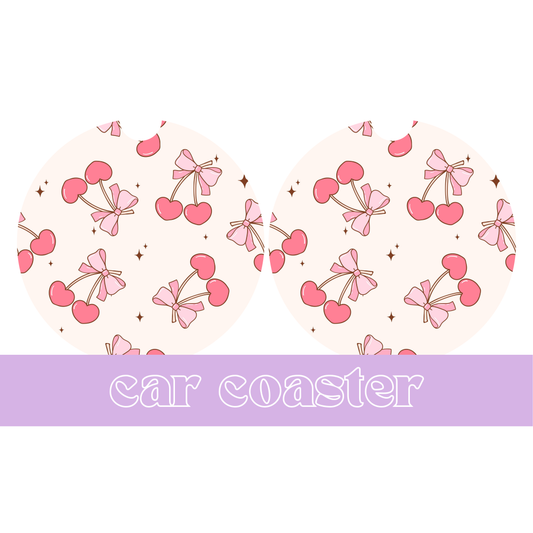 Bow Cherry - Car Coaster