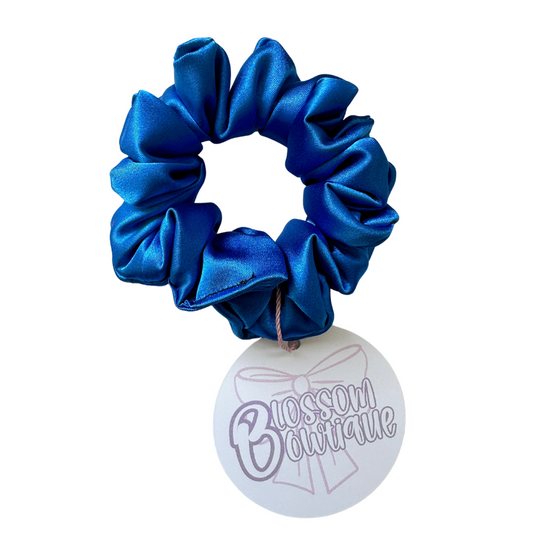 Dark Blue Deluxe Satin - Mini Scrunchie