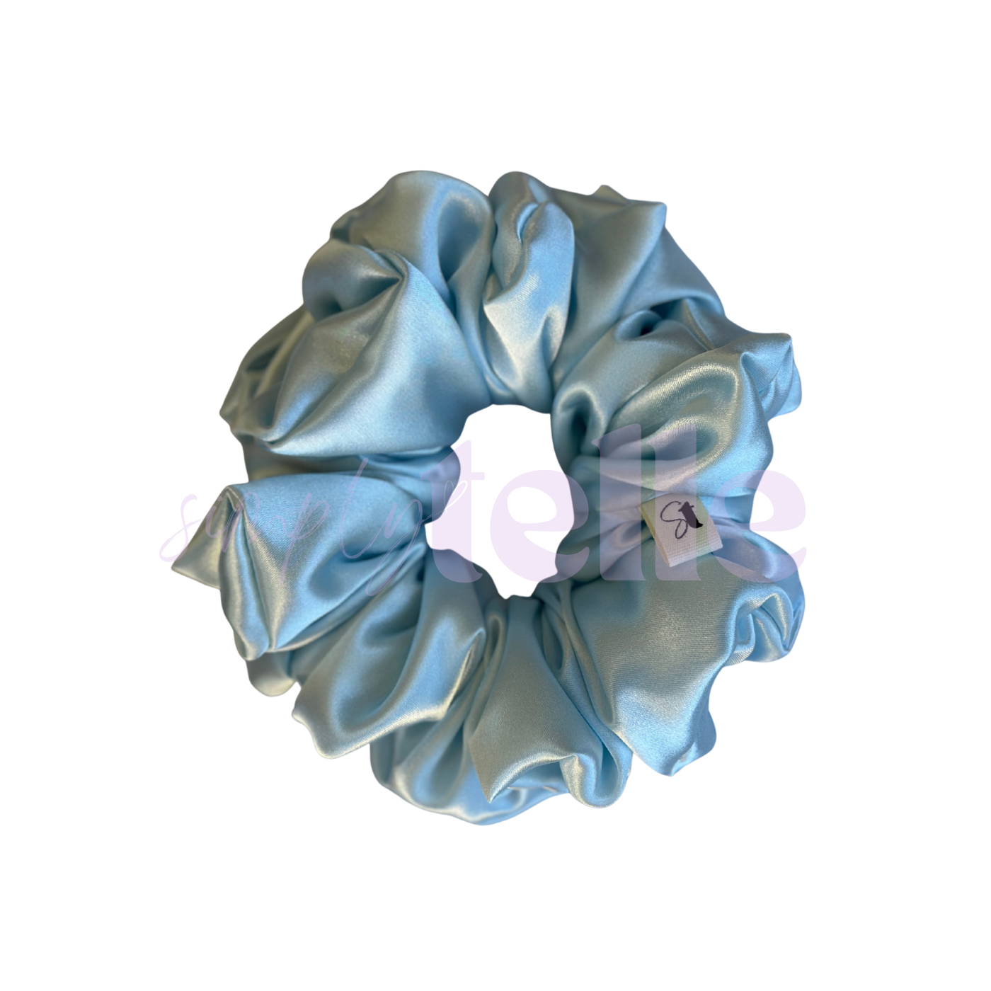 Mist Blue Deluxe Satin - Scrunchie