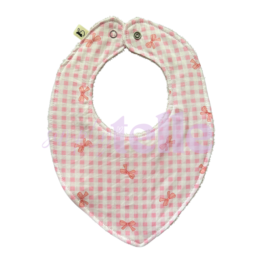 Pink Gingham Bows - Bib