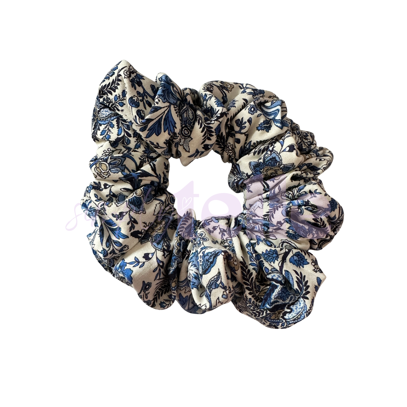 Blue Paisley - Scrunchie
