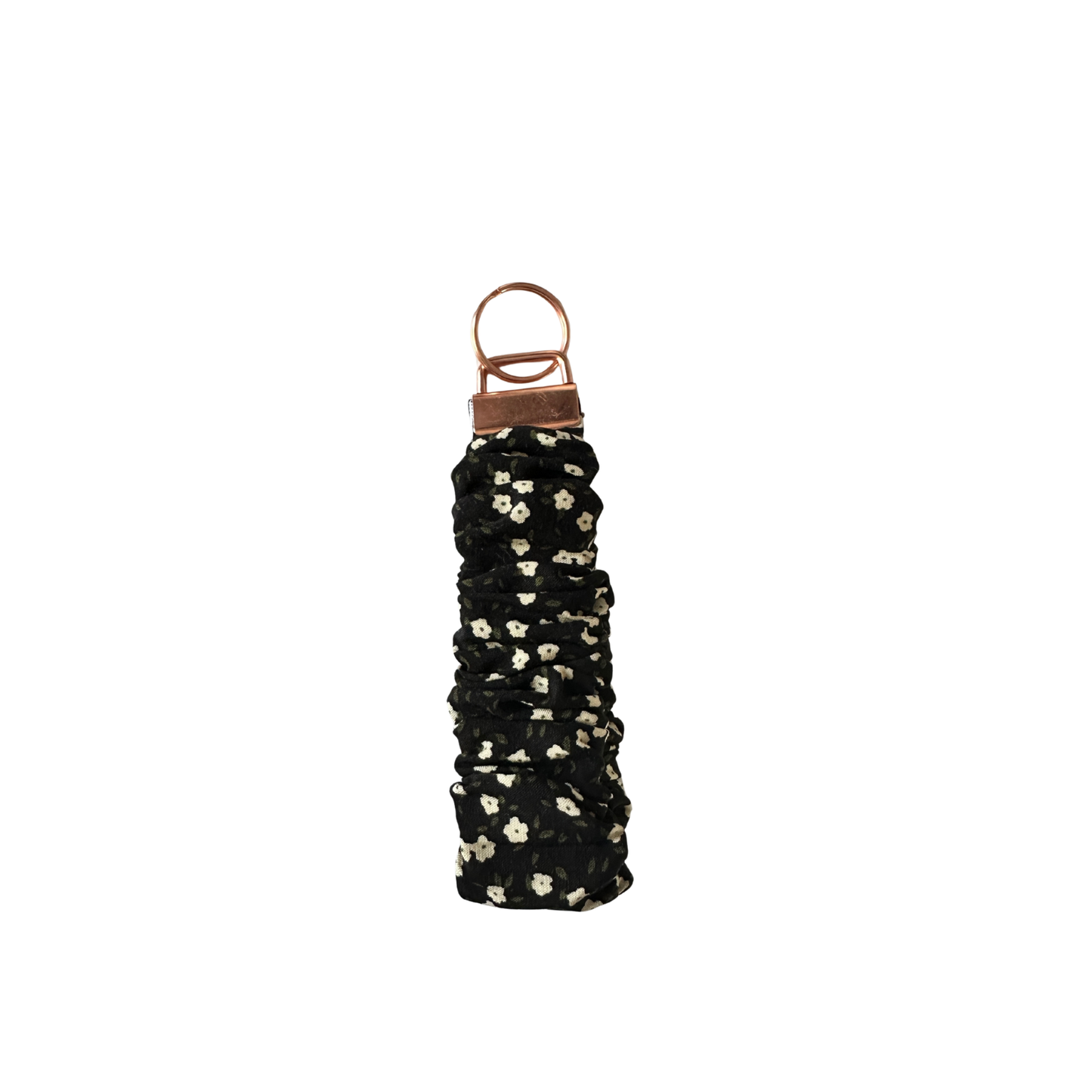 Scrunch Wristlet - Black Floral
